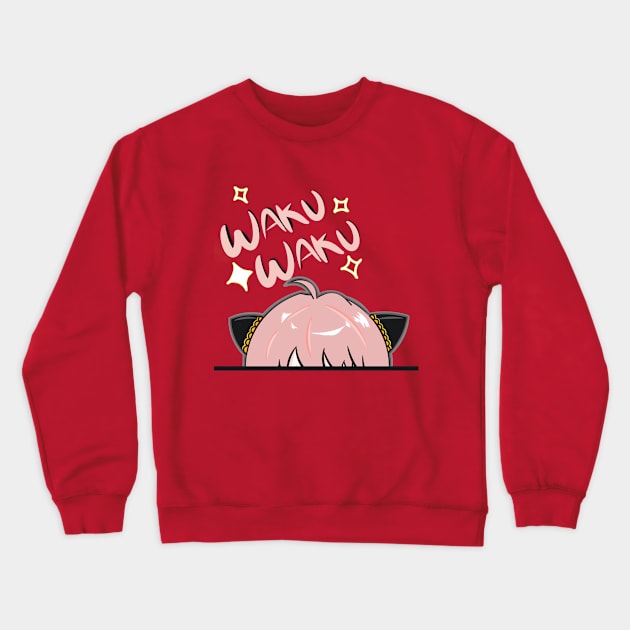 Anya Forger Waku Waku Crewneck Sweatshirt by Suysays